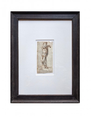 Baroque drawing of Saint Sebastian, Spanish or Italian School, 17th century