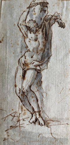 Baroque drawing of Saint Sebastian, Spanish or Italian School, 17th century - Paintings & Drawings Style 