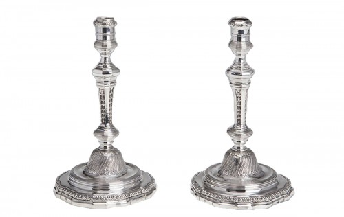 Silver candlesticks - Germany mid 18th century