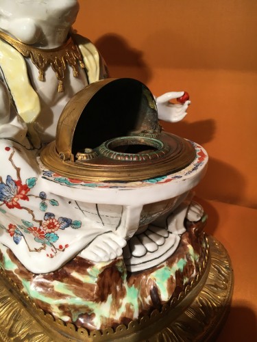 Very rare porcelain inkwell by Samson 19th century - 