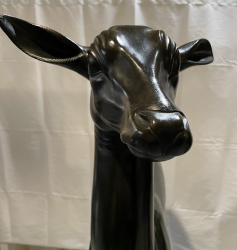XIXe siècle - Jeune cerf grandeur nature en bronze signé Chiurazzi.