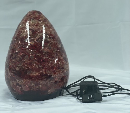 Red fractal resin lamp, France, 1970s - Lighting Style 
