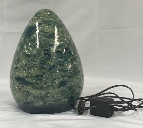 Green fractal resin lamp, France 1970s - Lighting Style 