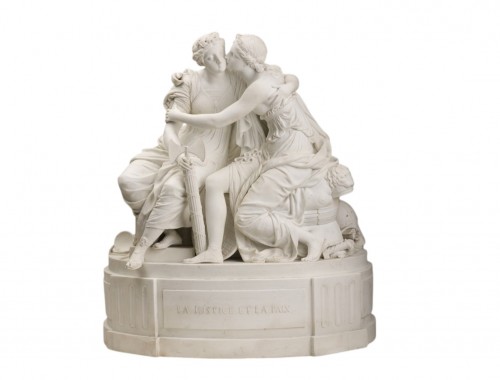 La Justice et la Paix, groupe en biscuit de terre de Lorraine