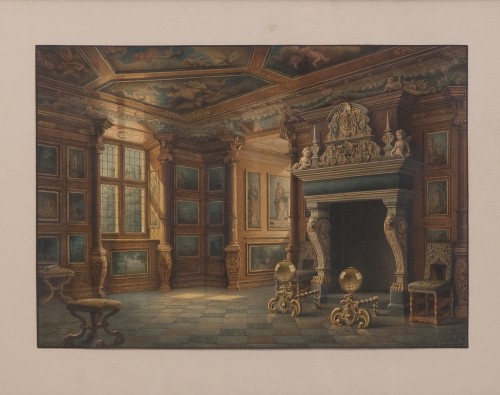 Carl Neumann (1833-1891) - Interiors of Rosenborg Palace - Paintings & Drawings Style 