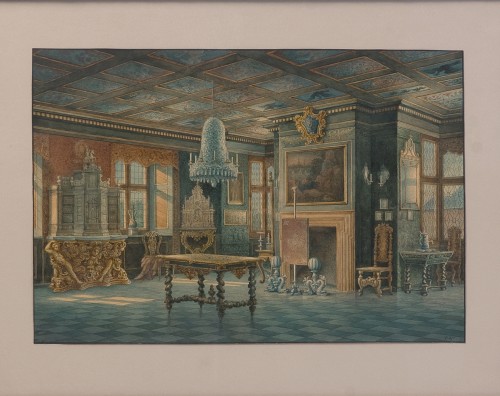 Paintings & Drawings  - Carl Neumann (1833-1891) - Interiors of Rosenborg Palace