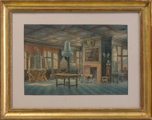 Carl Neumann (1833-1891) - Interiors of Rosenborg Palace - 