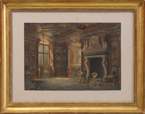 XIXe siècle - Carl Neumann (1833-1891) - Intérieurs du Palais de Rosenborg
