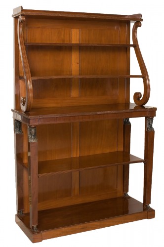 English bookcase in solid mahogany, first third of the 19th century