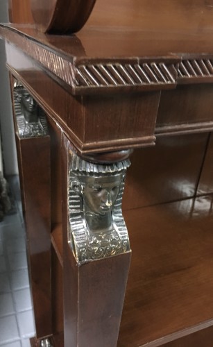 19th century - English bookcase in solid mahogany, first third of the 19th century