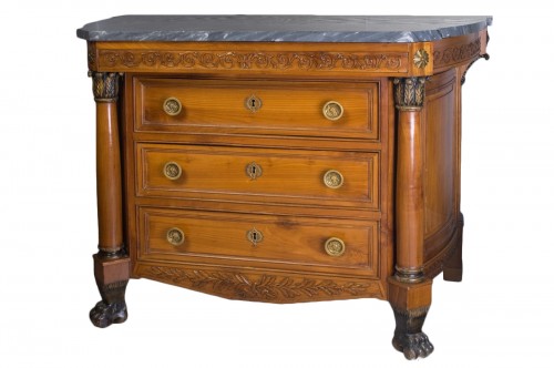 Commode Empire en merisier à porte latérale