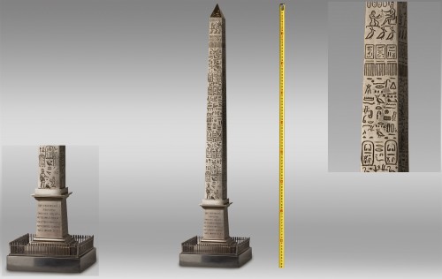 Large obelisk in patinated bronze and black marble - Decorative Objects Style Napoléon III