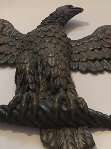 Sculpture  - Carved and stuccoed wood eagle from the early 19th century