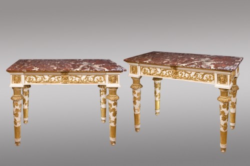Pair of Neoclassic consoles circa 1810 - Furniture Style 