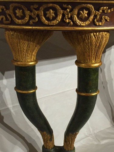 Paire de consoles Siciliennes du 19e siècle en bois doré et stuqué - 