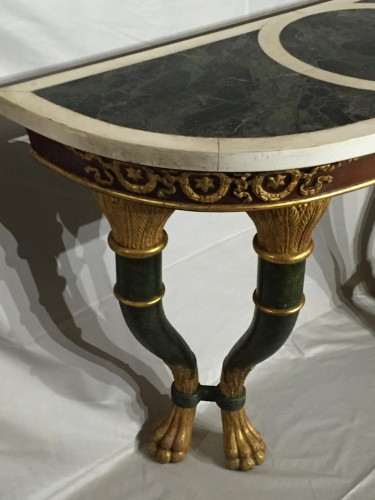  - Pair of 19th century Sicilian consoles in gilded and stuccoed wood