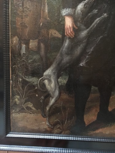 XVIIe siècle - Portrait de une famille noble. Vers 1600 École Hollandaise