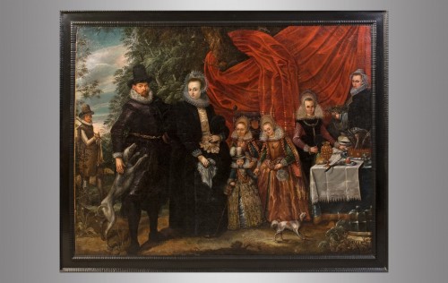  - Portrait de une famille noble. Vers 1600 École Hollandaise