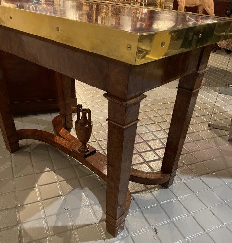 Furniture  - Elm root, bronze and porphyry table, Russian circa 1830