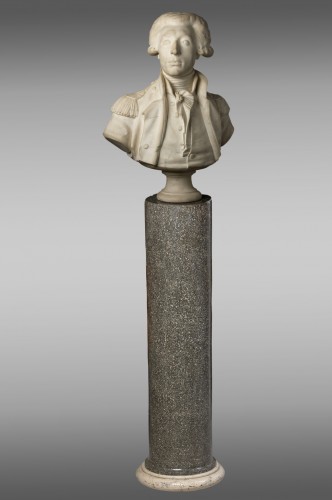 Carrara marble bust of Lafayette - Sculpture Style 