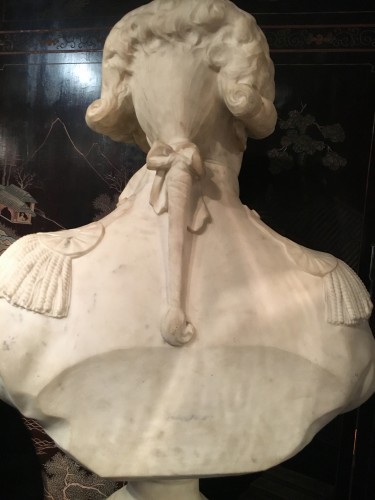 XIXe siècle - Buste en marbre de carrare de Lafayette