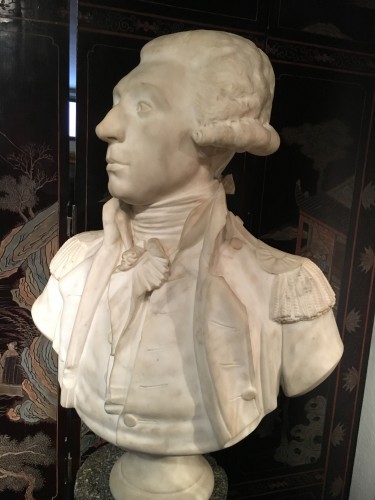 Antiquités - Buste en marbre de carrare de Lafayette