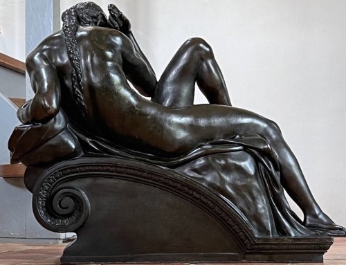"La Nuit" bronze d'après Michel Ange Buonarotti (1475-1564) - Sculpture Style 