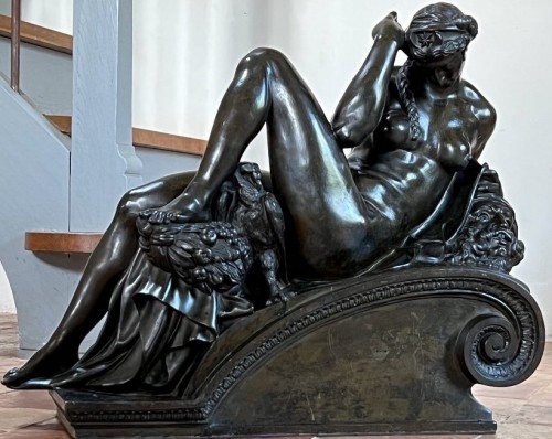 Sculpture Sculpture en Bronze - "La Nuit" bronze d'après Michel Ange Buonarotti (1475-1564)