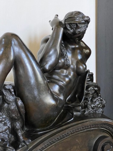 XIXe siècle - "La Nuit" bronze d'après Michel Ange Buonarotti (1475-1564)
