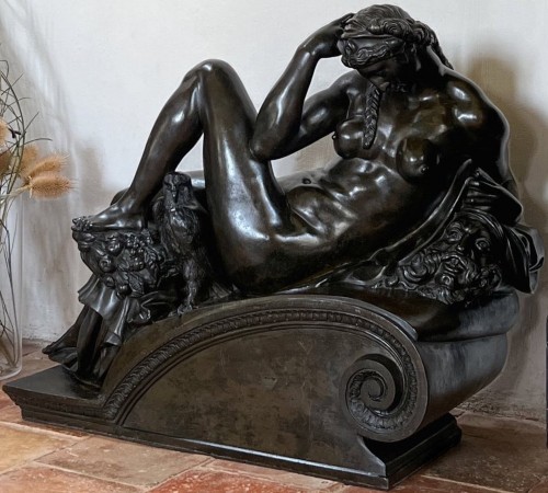 Antiquités - "La Nuit" bronze d'après Michel Ange Buonarotti (1475-1564)