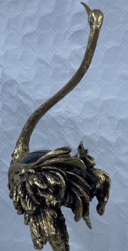 Gabriella Crespi (1922-2017) - Grand héron en bronze et verre de Murano - 