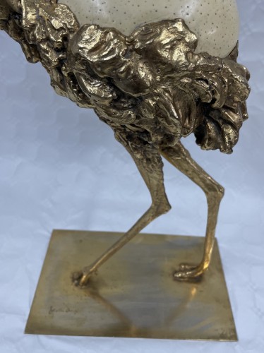 Sculpture  - Ostrich signed by Gabriella Crespi