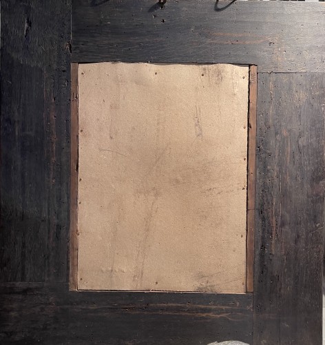 Dutch mirror in veneered wood and blackened, museum quality work 17th century - 