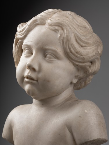 Antiquités - Pair of marble toddlers - Italy 17th century