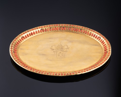 Encrier de Trapani en cuivre doré et corail - Italie vers 1600 - Galerie Alexandre Piatti