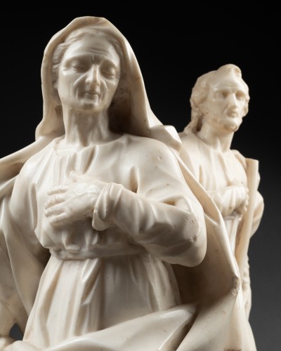  - Sainte Anne et saint Joachim en marbre - Italie XVIIe siècle
