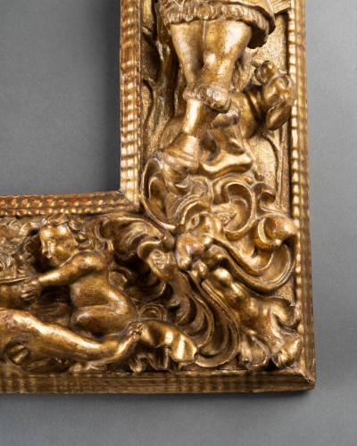 Miroirs, Trumeaux  - Cadre aux 4 saisons en bois doré - Italie (Florence) vers 1600