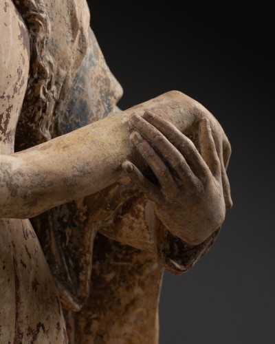 Moyen Âge - Vierge de pitié en pierre polychrome - France premier quart du XVIe siècle