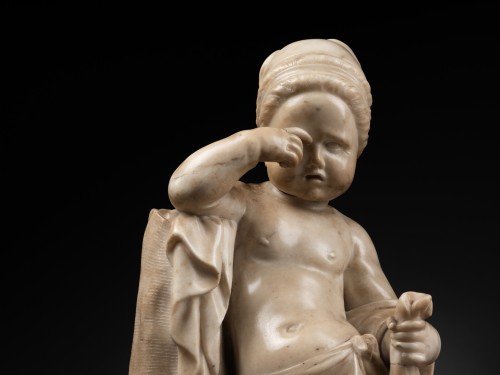 XVIe siècle et avant - Cupidon réprimandé par Némésis en marbre - Italie XVIe siècle