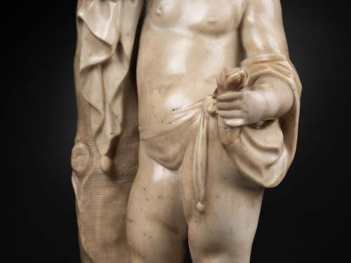 Renaissance - Cupidon réprimandé par Némésis en marbre - Italie XVIe siècle