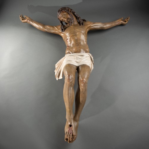 Christ en bois polychromé - Italie, école Florentine circa 1500 - Art sacré, objets religieux Style Renaissance