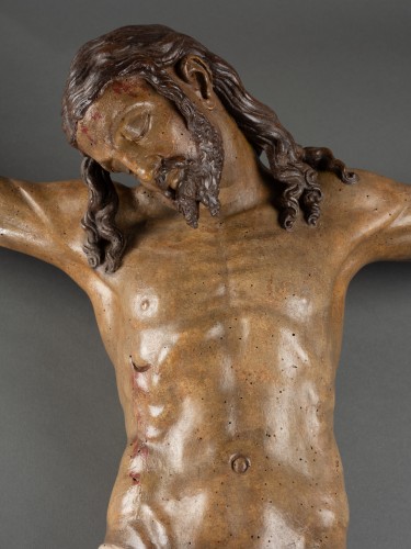 Art sacré, objets religieux  - Christ en bois polychromé - Italie, école Florentine circa 1500