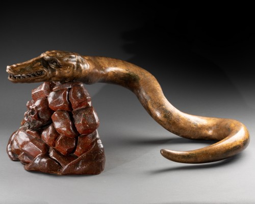 17th century - Wooden snake - Italy 17th century