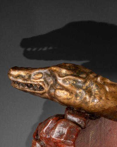 Antiquités - Serpent en bois - Italie XVIIe siècle