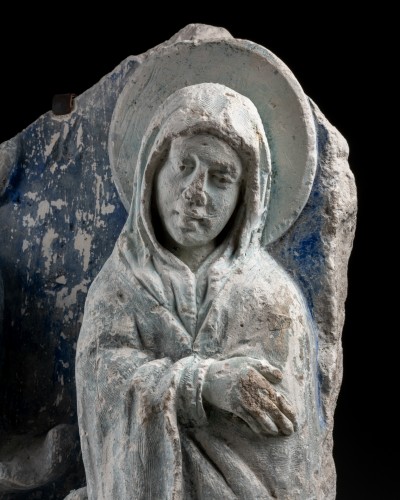 Antiquités - Arbre de Jessé en pierre calcaire - France XVe siècle