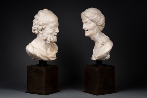 17th century - Pair of marble busts - Italy Late 17th century