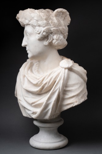 Sculpture  - Marble bust representing the god Hermes - Italy 17th century