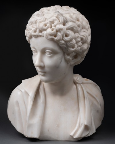 Buste de Marc-Aurèle jeune en marbre - France XVIIIe siècle - Galerie Alexandre Piatti