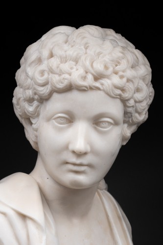 XVIIIe siècle - Buste de Marc-Aurèle jeune en marbre - France XVIIIe siècle