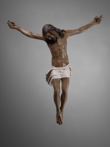 Antiquités - Christ en croix - Italie fin du XVe siècle